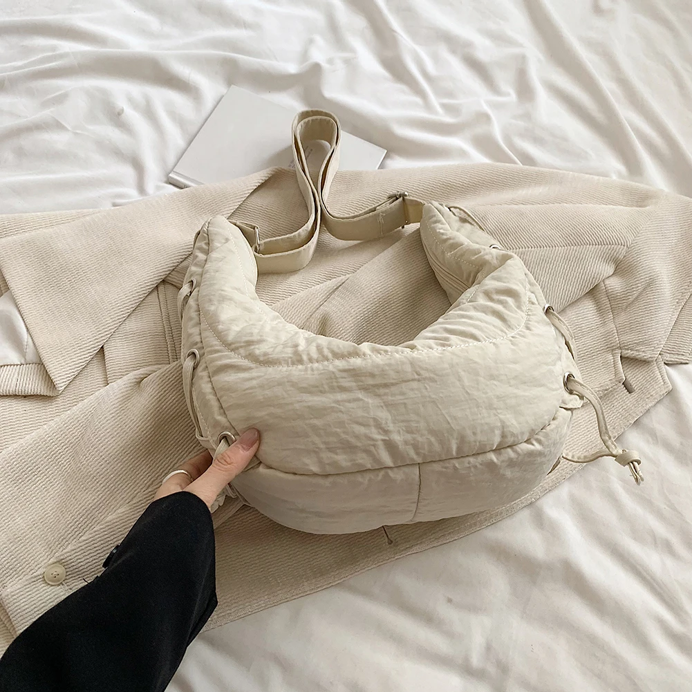 

Женская модная сумка через плечо, большая вместительная повседневная сумка-мессенджер, легкая сумка в форме полумесяца, простая сумка-саквояж