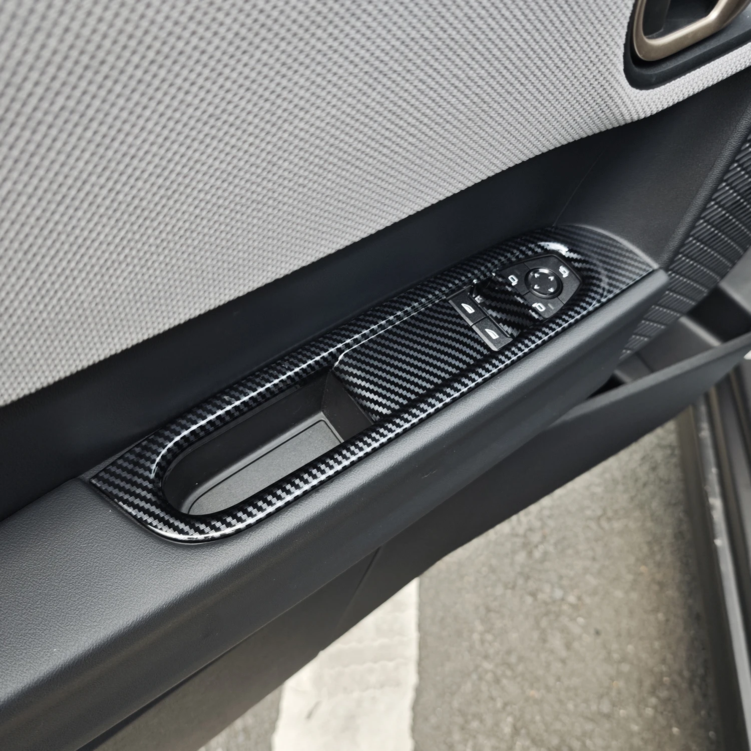 For BMW Mini Cooper F66 3-Door F67 3-Door convertible 2025 Window Lift Switch Button Cover Trim Carbon Fiber ABS Car Interior 2p