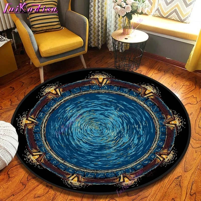 MINISO DISNEY Stargate Round Carpet Movie Non-slip Doormat Area Rug Science Chairmat Play Mat Playroom Bedroom Kid Room Decorate