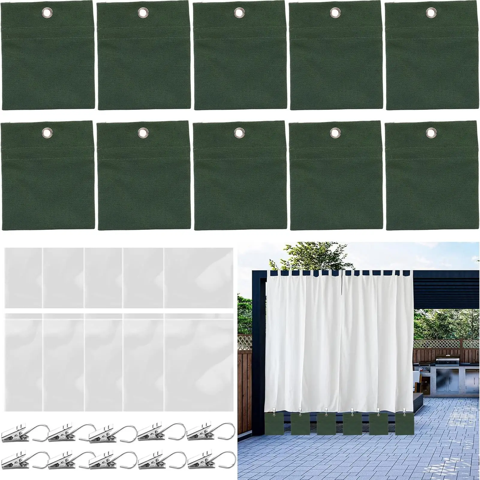 Weights For Canopy Tent Legs 10 Piece Large Capacity Reusable Weighted Sandbag Bags With Sealed Bags For Outdoor Pergola Front