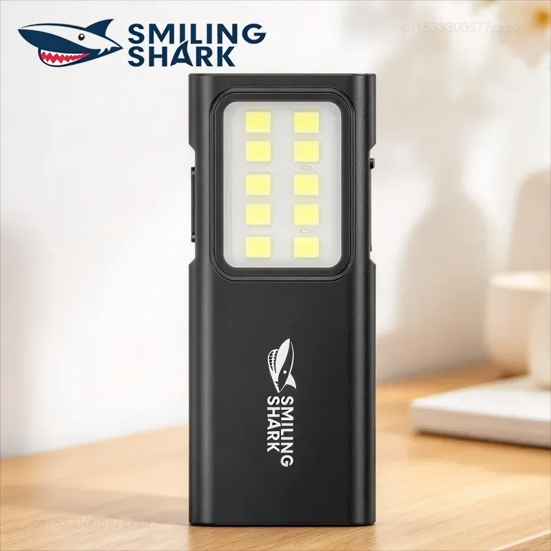 SMILING SHARK TIP065 Mini Rechargeable Worklight COB Floodlight Pocket Flashlight USB Charging Port Emergency Work Camping Light