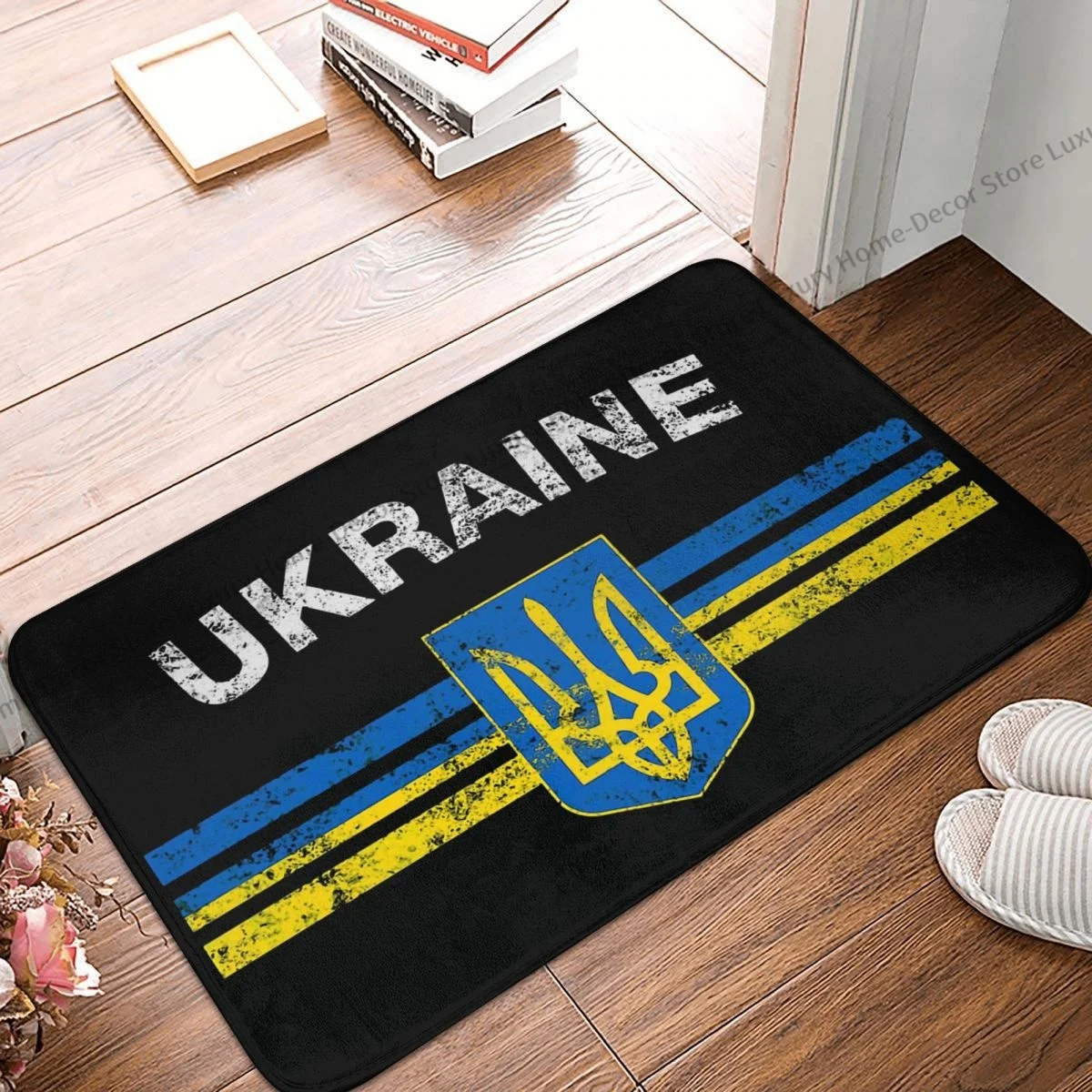 Non-slip Doormat Living Room Mat Ukrainian Emblem Ukraine Flag Hallway Carpet Entrance Door Rug Home Decorative