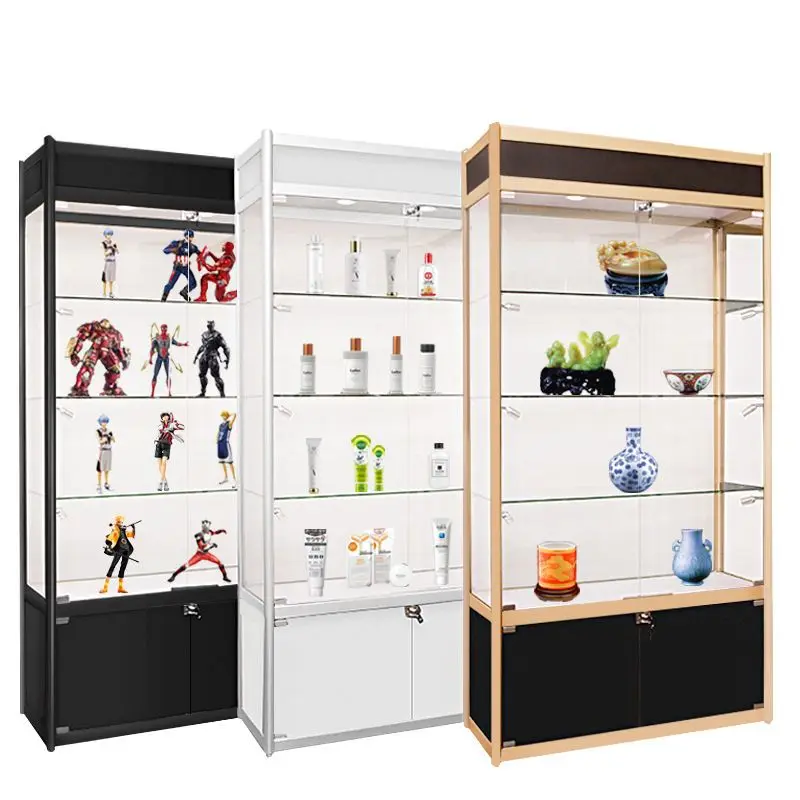 custom.Best Quality Product Shopping Mall Glass Display Cabinet Showcases With LED Light