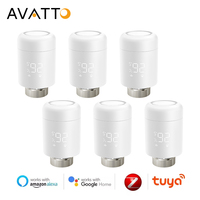 AVATTO 1~6PCS Tuya ZigBee TRV Radiator Actuator Valve,Smart Thermostat Temperature Controller Works With Alexa,Google Home,Alice