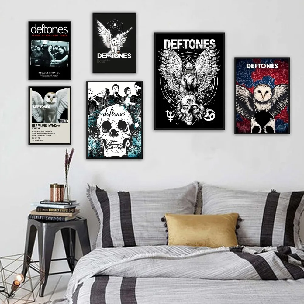 Rock Band D Deftones Poster 1PC Cartoon Pop Poster Paper Waterproof HD Sticker Bedroom Entrance Home Living Room Wall Decor