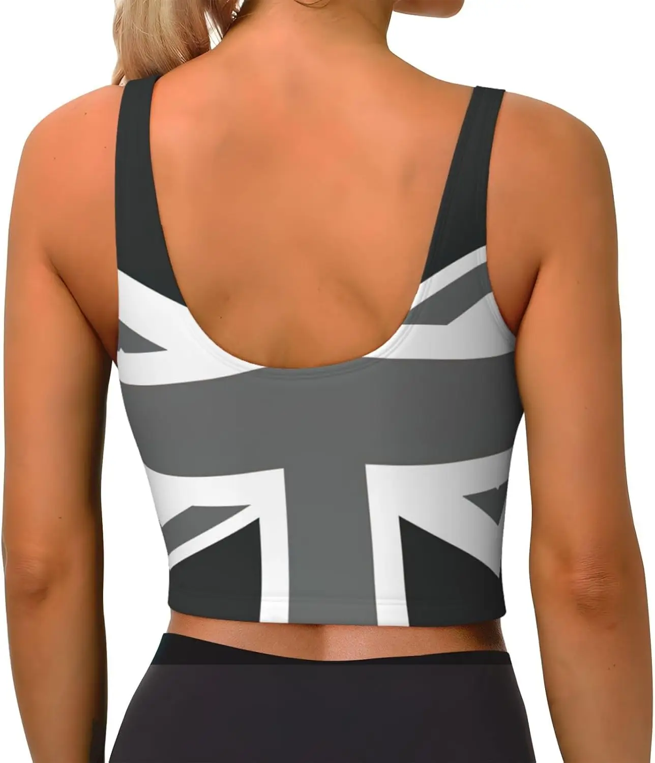 Bandeira nacional do reino unido impressão inverno moda feminina colete esportivo yoga treino colete para mulher leve verão