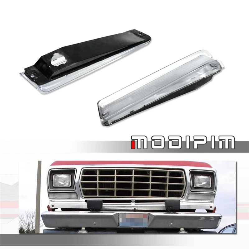 

Front Bumper Turn Signal Light DRL Housings For Ford F-150 Trucks 1973-1979 & Bronco 1978 1979, No Bulb/Socket, Car Accessories