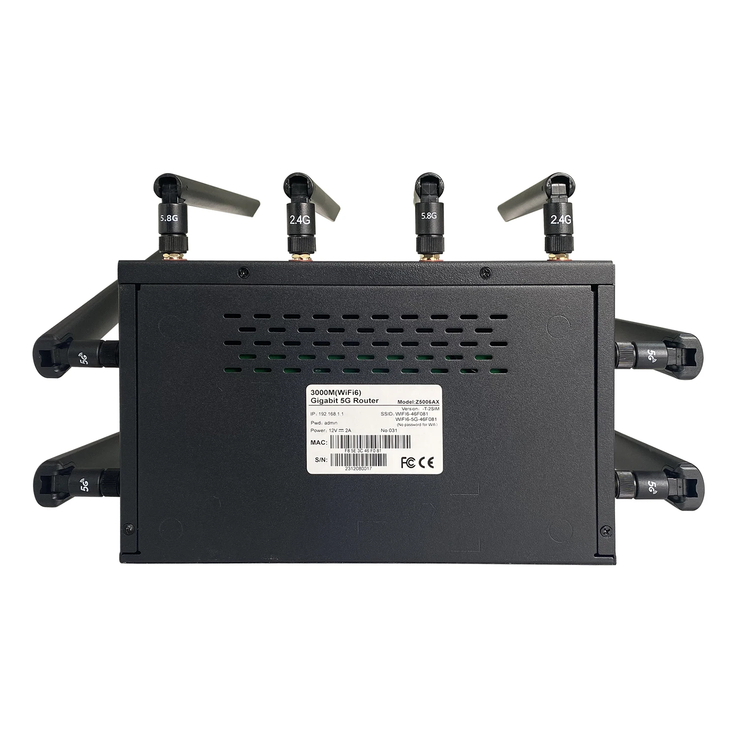 Zbtlink 5G-Router 3000 Mbit/s WLAN mit 8 Antennen SIM-Kartenschnittstelle LAN-Hotspot Heim-WLAN-Router mit Watchdog-Funktion