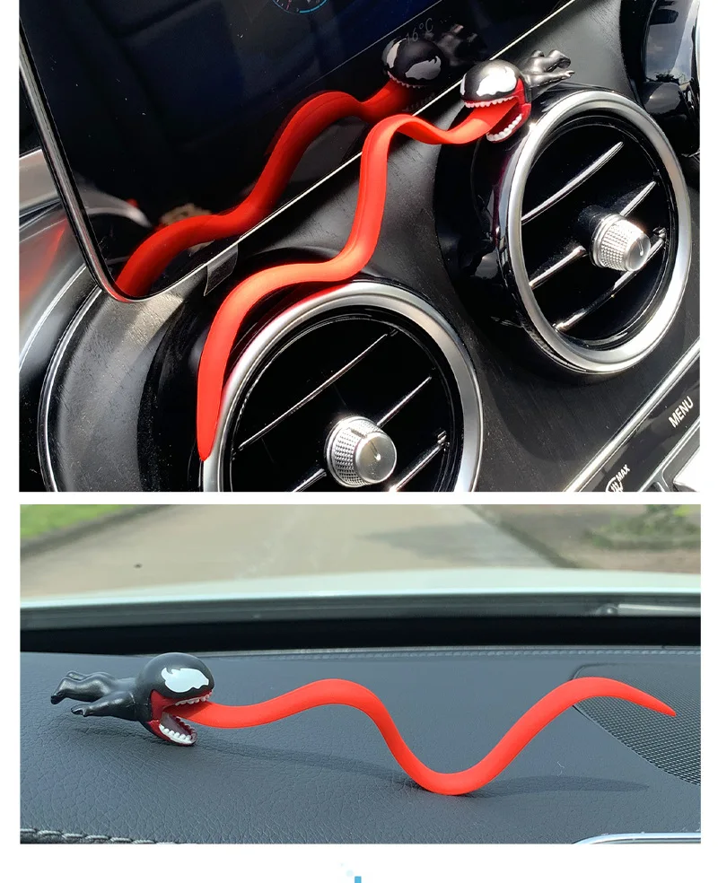 movie Venom Mini Q-version Action Figure PVC Model Electric motorcycles handle decoration Car Decoration ornament Doll Toy Gifts