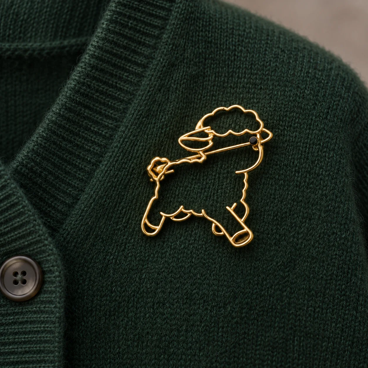 Gold Tone Hollow Sheep Brooch Zinc Alloy Animal Pin For Jackets, Shirts Gift Fun Animals Brooch Lapel Badges Jewelry Gift