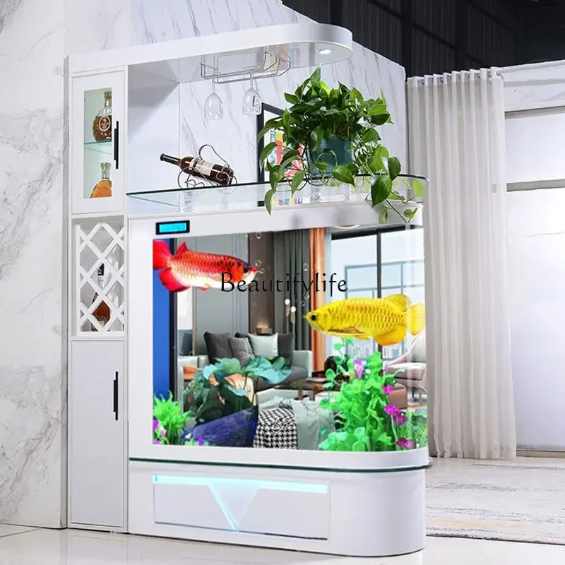 

FG-*Living room wine cabinet screen large glass side filter water-free aquarium