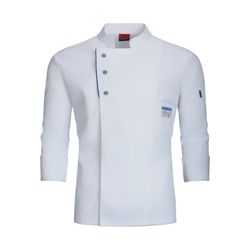 سترة الشيف الرجال النساء المئزر قمصان طويلة الأكمام قصيرة مطعم الشيف معطف موحد كوك الملابس فندق زي ملابس العمل النادل