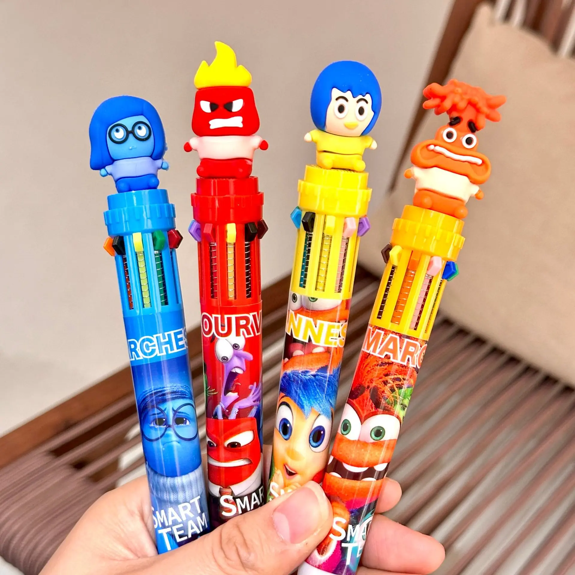 Cartoon Disney Inside Out Ten-Color Ballpoint Pen Cute Cartoon Multicoloured Hand-Held Pen Marker Pen