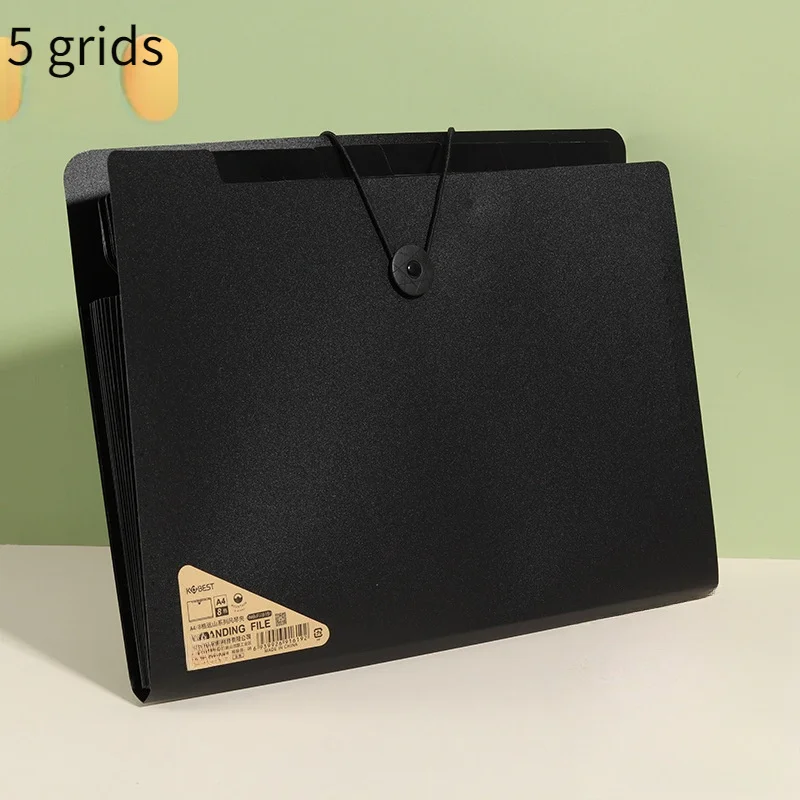 High-Quality Black File Folder - Stylish Organizer for Office Items, Color-Coded Dividers for Easy Sorting,Perfect for Workplace