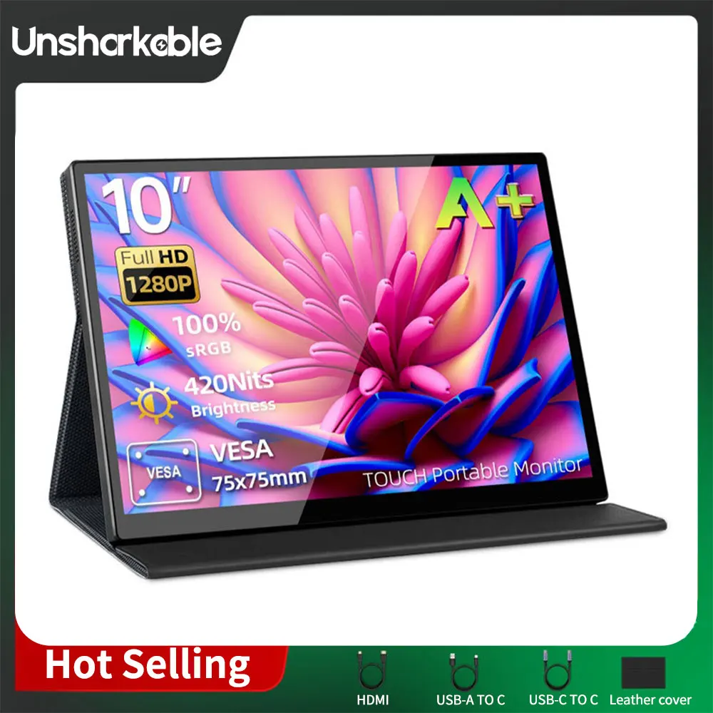

Unsharkable 10-inch 1920x1280 Monitor High Brightness High Color Gamut Ten Points Touch Portable Gaming Expansion Screen Type-C