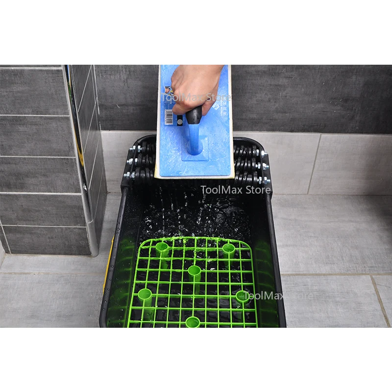 صندوق تنظيف الأرضيات من بلاط السيراميك مع شبكة بلاستيكية وثلاثية الأسطوانات من إيبوكسي