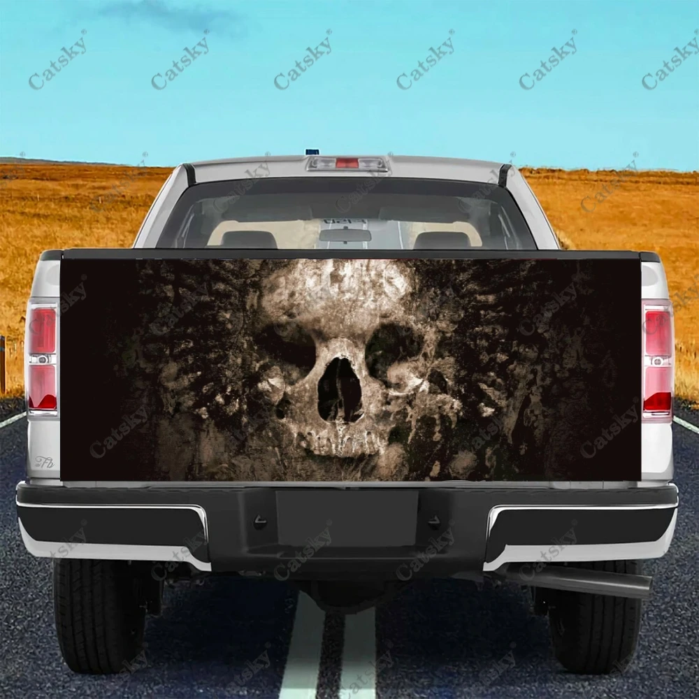 Death skulls Car Accessories Tail Trunk Protect Vinly Wrap Sticker Decal Hood Decoration Engine Cover for SUV Off-road Pickup