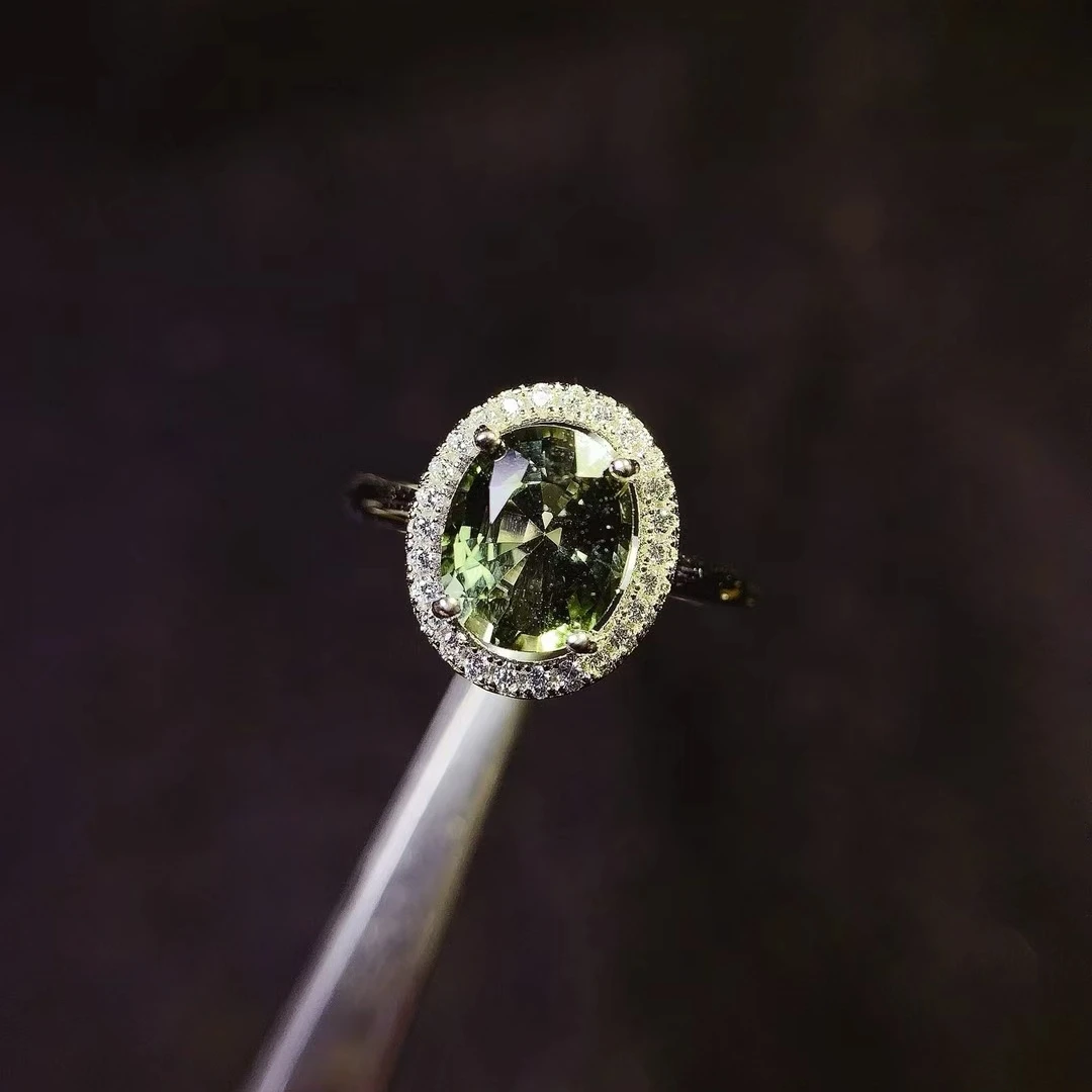 KJJEAXCMY Natural Tourmaline Ring for Women S925 Sterling Silver Exquisitely Inlaid with High Clarity Gems Jewelry Tester