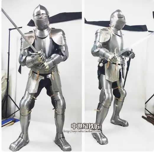 Performance Wearable European Medieval Knight Full Body Armor Iron Men Suit Stainless Steel 12.5kg