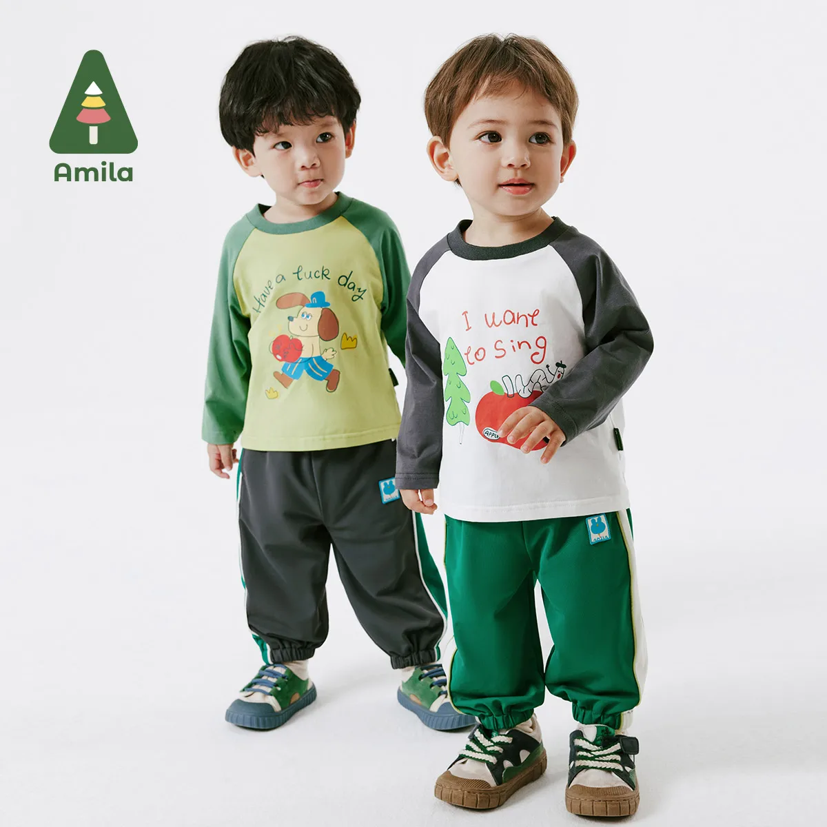 Amila Baby Boy Pants 2024 Spring New Athletic Splicing Contrast Breathable Quick-drying Casual  Baby Clothing