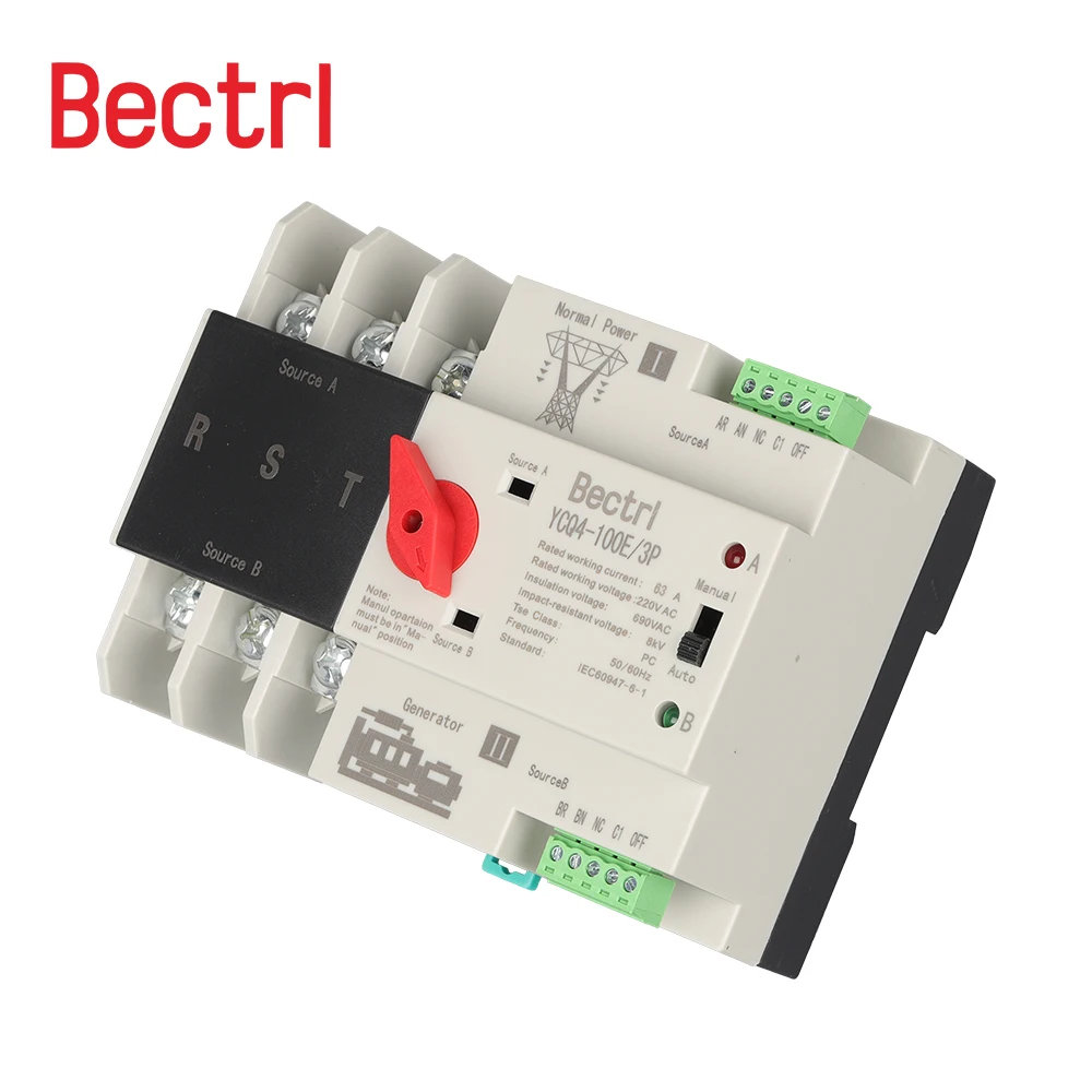 2P 3P 4P Din Rail ATS Dual Power Automatische omschakelaar Elektrische keuzeschakelaars Ononderbroken stroom