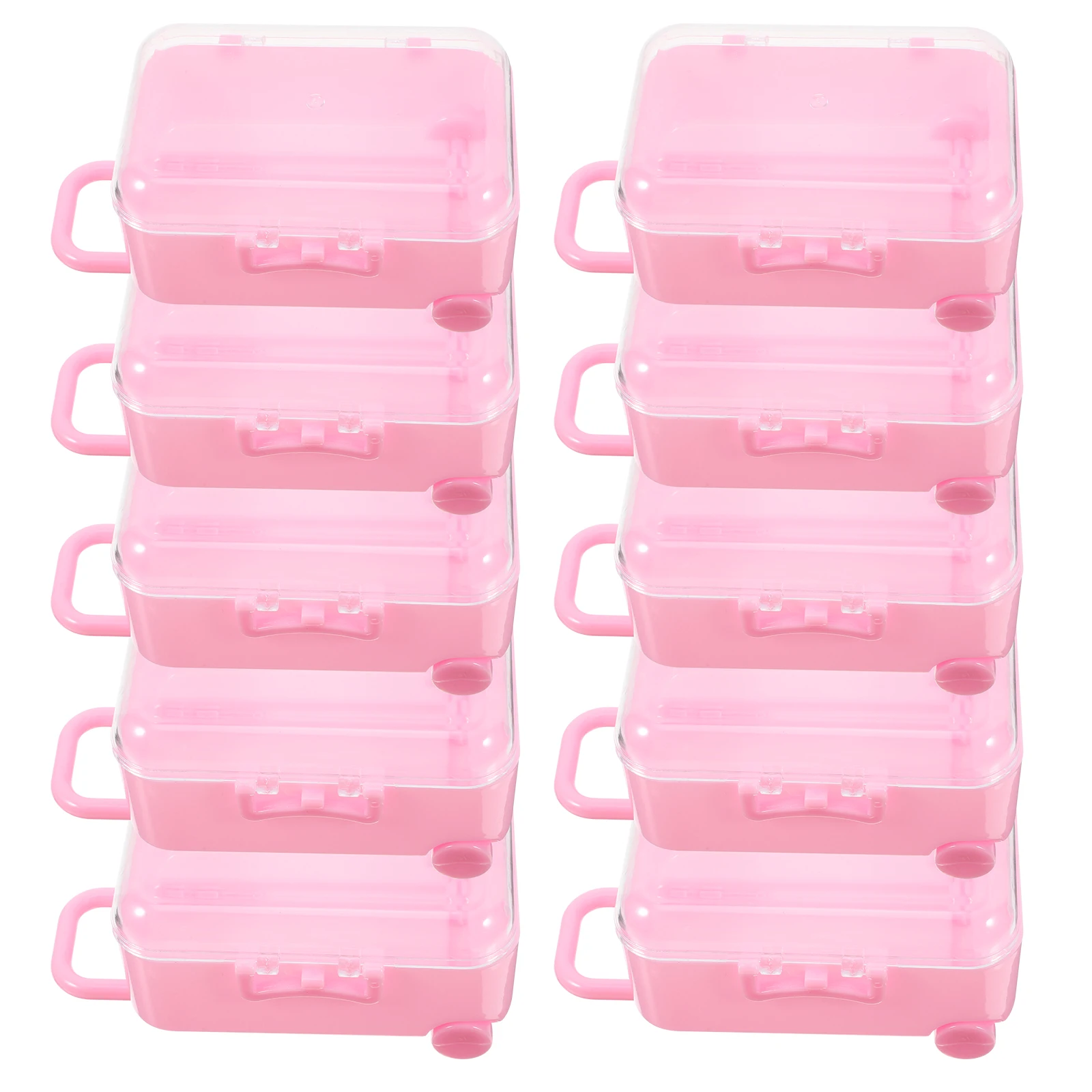 

12 Pcs Candy Box Clear Cookie Boxes Bridesmaid Gifts Mini Rolling Suitcase Decor Decorative Decoration Organizer with Wheels