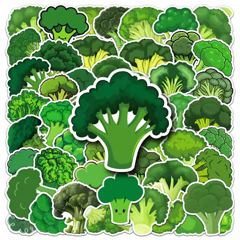 50 Piece Funny Broccoli DIY Creative Motor Stickers Car Stickers Helmater Stickers Home Decal Waterproof Stickers