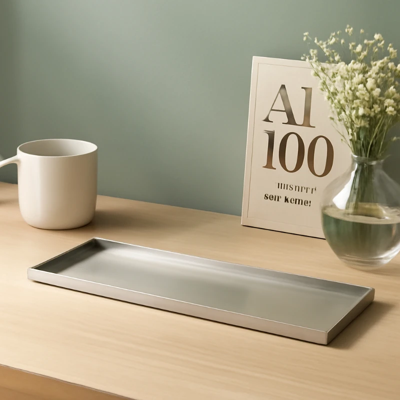 

Stainless Steel Flower Pot Tray Extra Thick Rectangular Drainage Saucer XXL Planter Plate for Indoor Balcony Plant Box