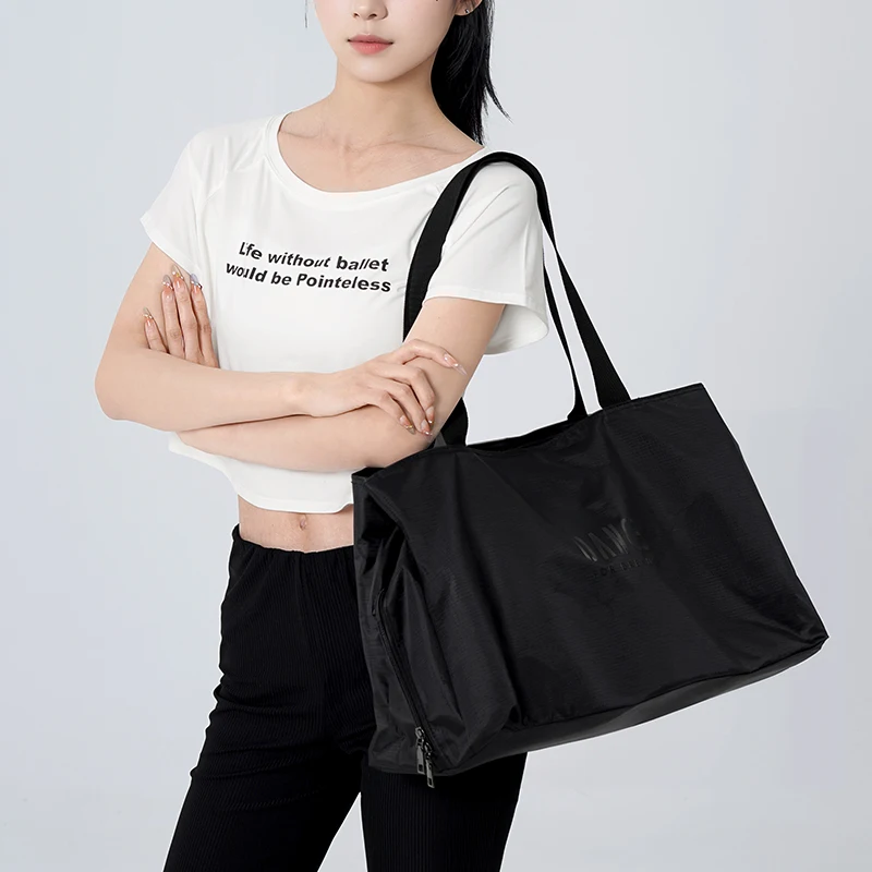 

Women Letter Printing Dance Shoulder Bag Fitness Yoga Waterproof Gym Bag Large Capacity Luggage Travel Dry Wet Bag Handbag