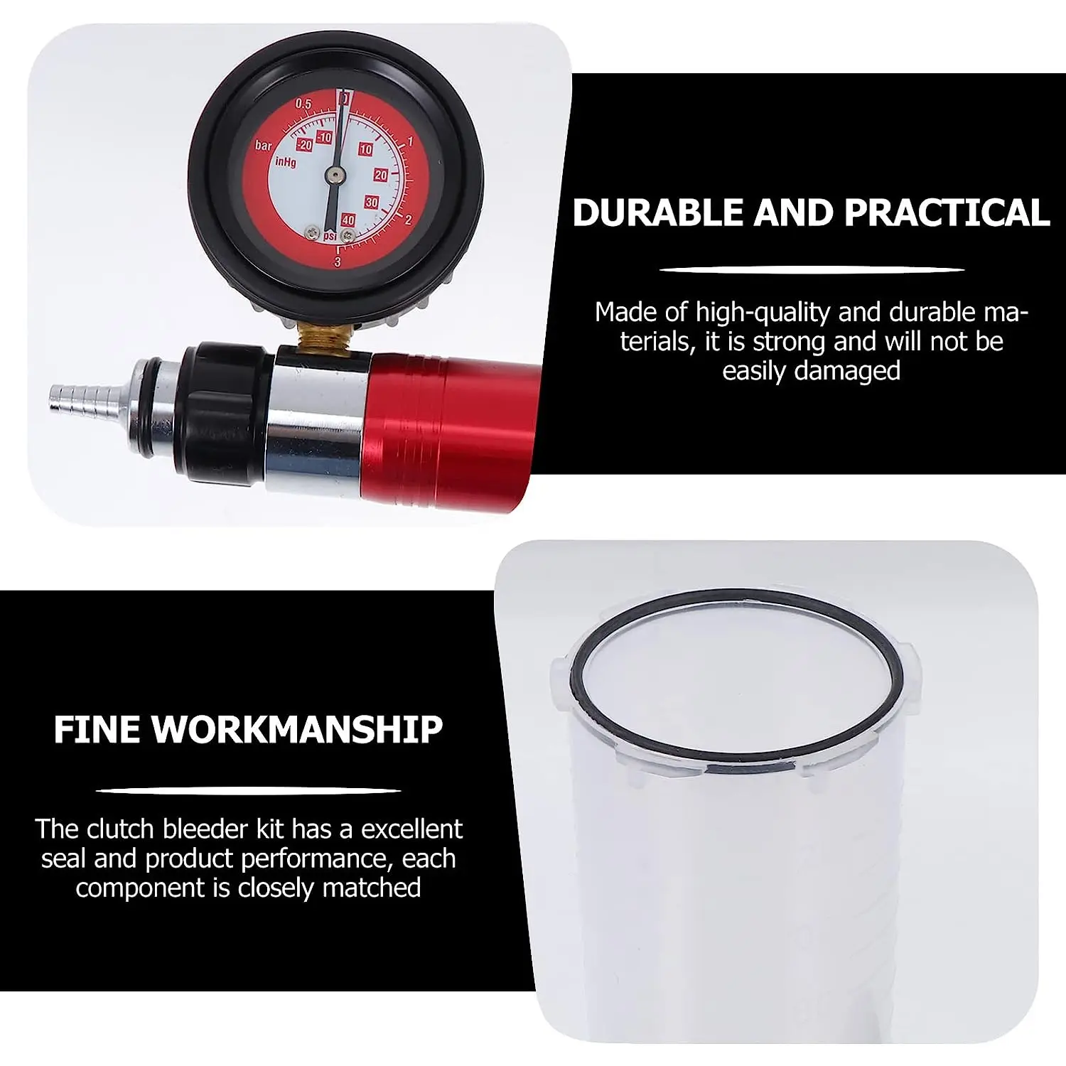 21PCS มือถือสูญญากาศปืนพกปั๊มชุดทดสอบเบรค Bleeder เลือดออกชุดสําหรับรถจักรยานยนต์รถบรรทุก