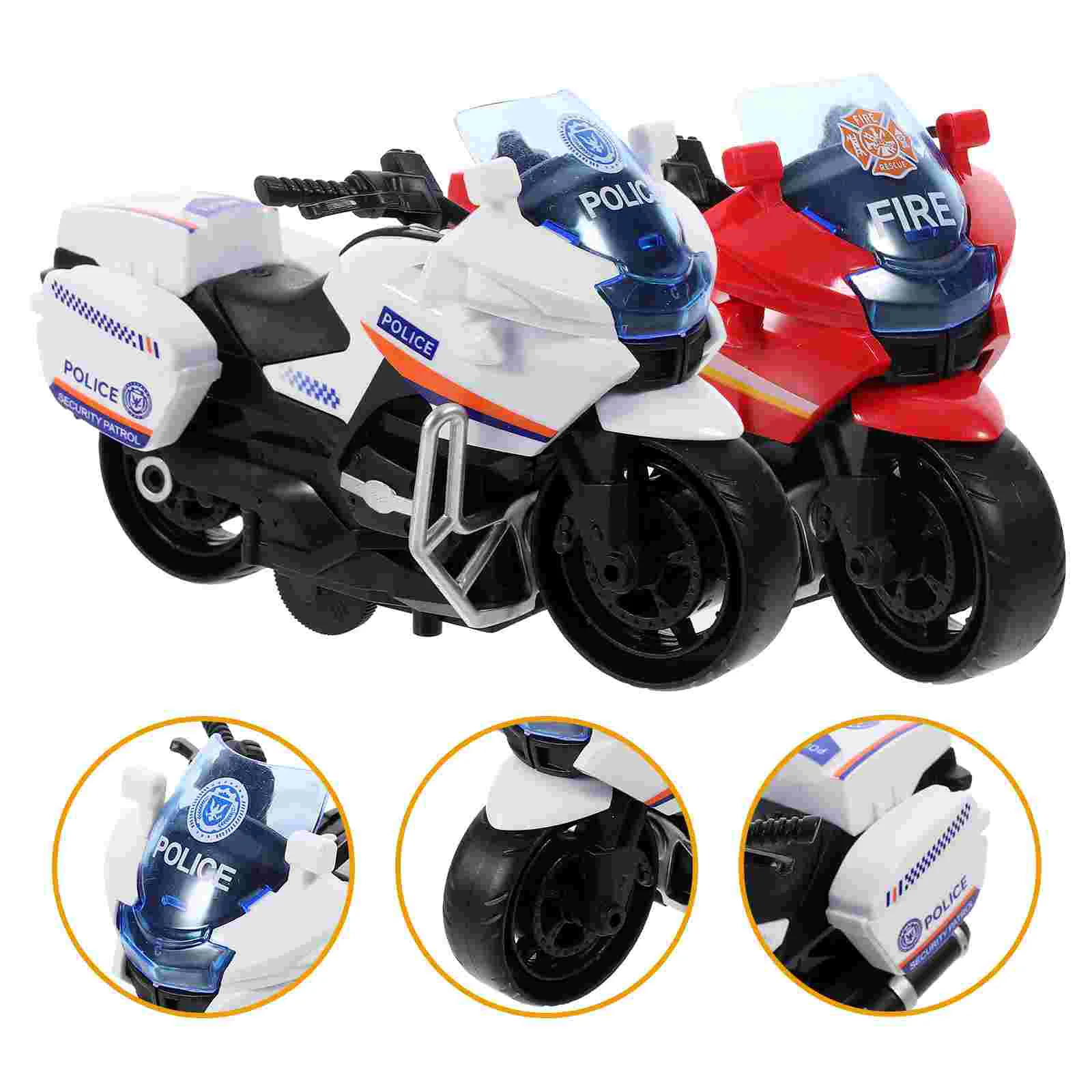 

2 Pcs Motorcycle Toy Household Pull Back Car Toys Inertia Kids Supplies Funny Plastic Wear-resistant Child