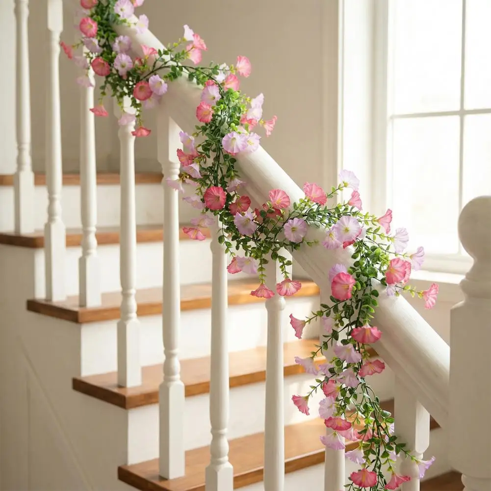 

67" Fake Morning Glory Hanging Vines Faux Silk Spring Floral Garland Artificial Flowers Vines Garland for Mantel Wall Fence Wedd