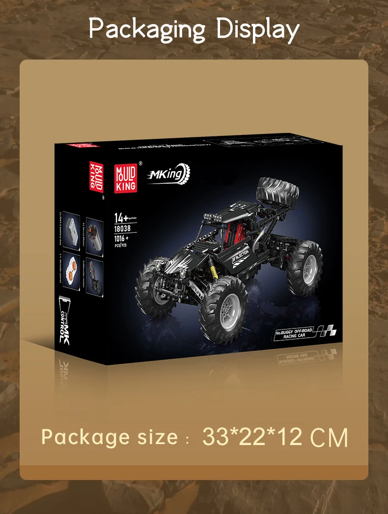 Mould King 18038 Technisches Auto-Spielzeug Ferngesteuerter Kletterbuggy Baustein-Set Kinder Weihnachtsgeschenk – Detail 9