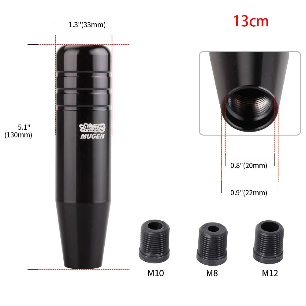 Universal Aluminum 9cm 13cm 18cm JDM Style Mugen Gear Shift Knob Extended Manual Transmission Gear Shift Lever Knob SFN122