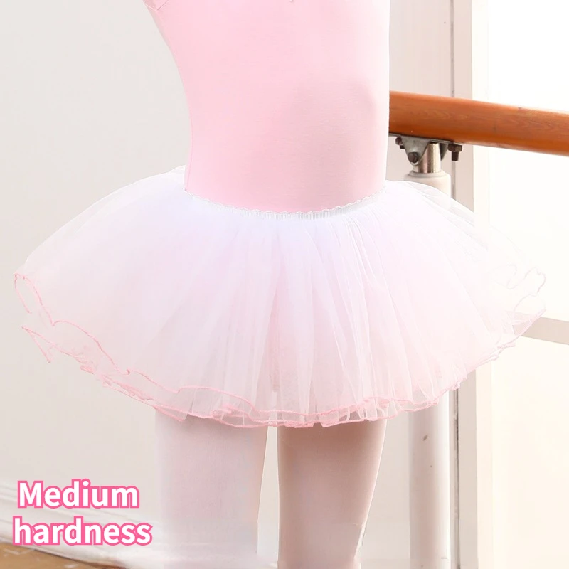 New Child Baby Dance Ballet Tutu Skirt 4-layer Ballerina Outfits Girls Infant Ballet Suit Dresses Gymnastics (22 26 30cm Length)