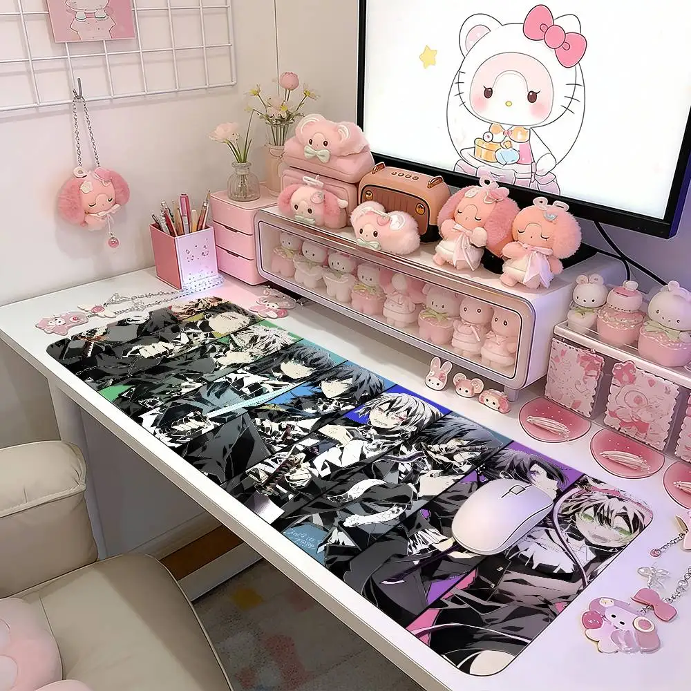 Black C-Clover Anime Mouse Pad Gaming Deskmat Sakura Mousepad Anime Office Carpet Gamer Keyboard Computer Desks