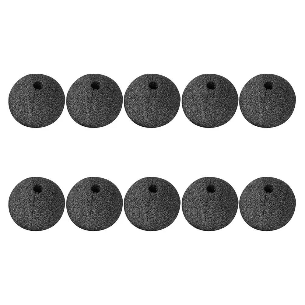 

10Pcs Soft Sponge Clown Nose Black Ball for Stage Performance Party Favors Halloween Costume Props Unique Dress Up Accessory