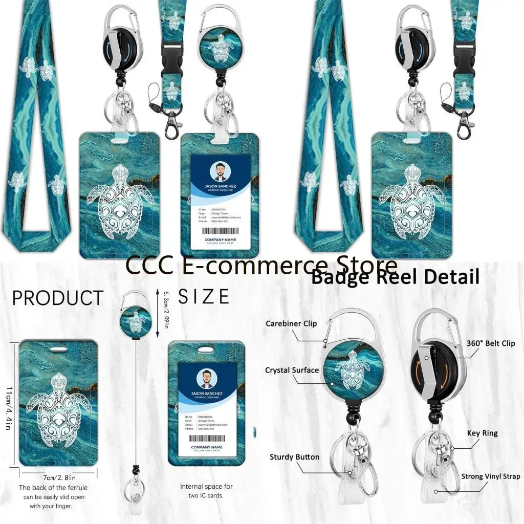 

Значок Lanyard Neck Strap Lovely Turtles Lanyards с держателем карты Keyring R58A