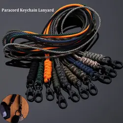 New High Strength Emergency Survival Backpack Paracord Keychain Lanyard Rotatable Buckle Key Ring Parachute Cord