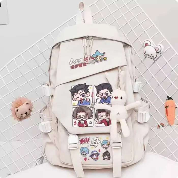 

Anime Ace Attorney Schoolbag Backpack High-Capacity Shoulder Bag Cosplay Travel Student Teenager Gift B841 Anime