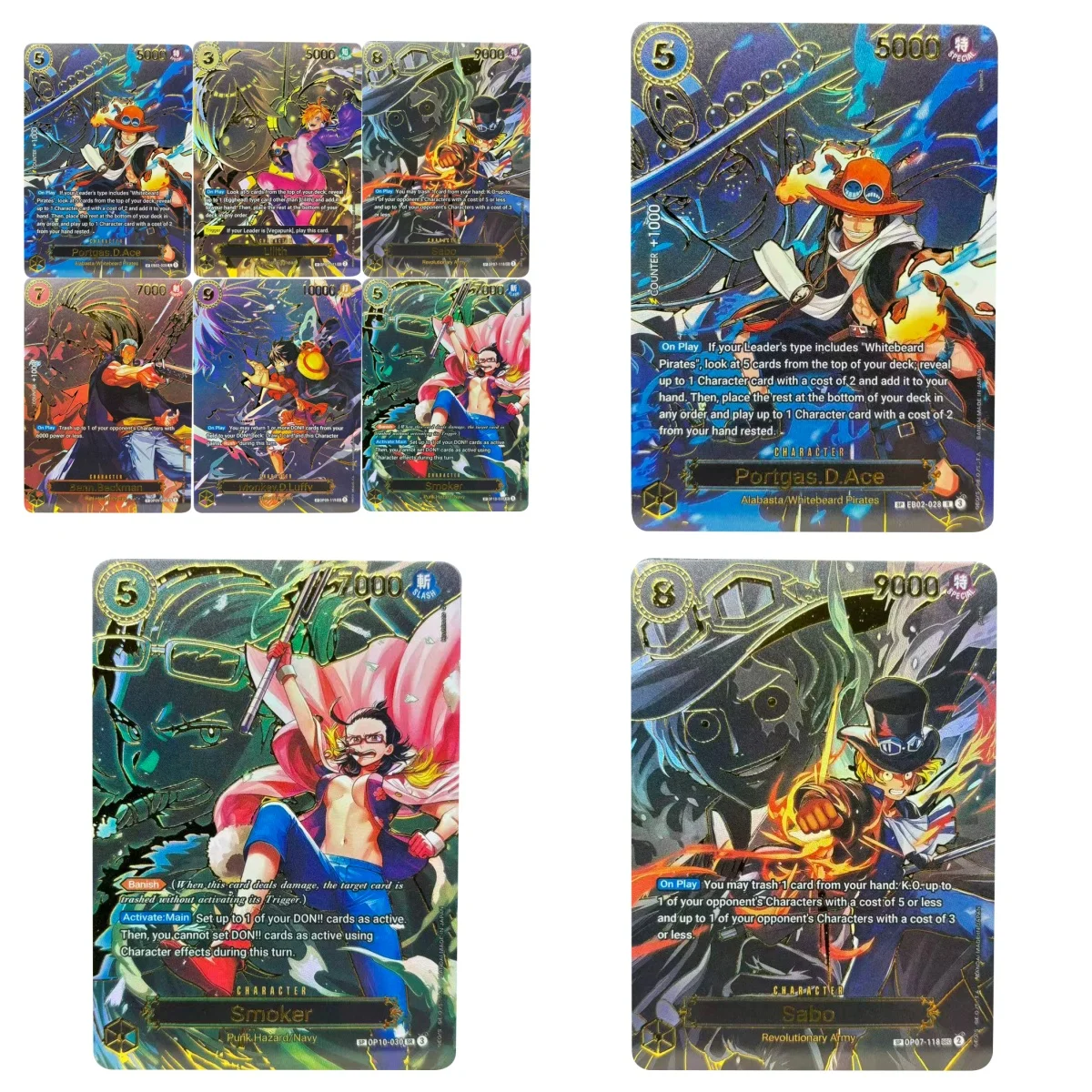 ONE PIECE Sammelkarten Monkey D. Ruffy Sabo Portgas Ace OP13 SP NL DIY Hochwertiges, selbstgemachtes Spiel, Anime-Karten, Geschenkspielzeug