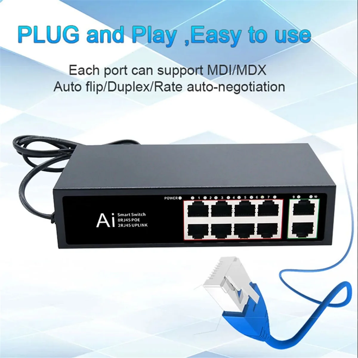 POE Switch 100Mbps محول إيثرنت POE الفاصل IEEE 802.3af/At لكاميرا IP نقطة وصول لاسلكية موزع إنترنت واي فاي الولايات المتحدة التوصيل 6