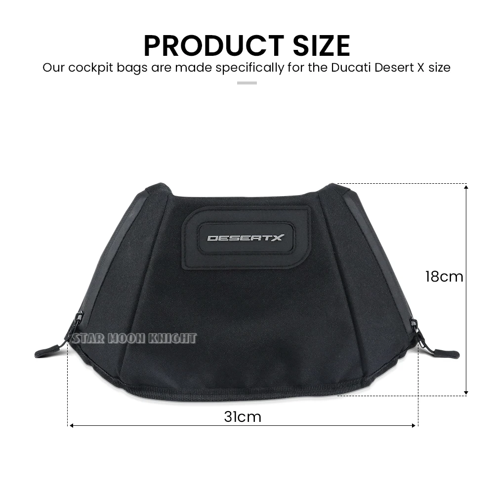For Ducati Desert X DesertX DESERT X 2022-2024 2025 Motorcycle Cockpit Bag Waterproof Handlebar Storage Bag Windshield Tool Pack