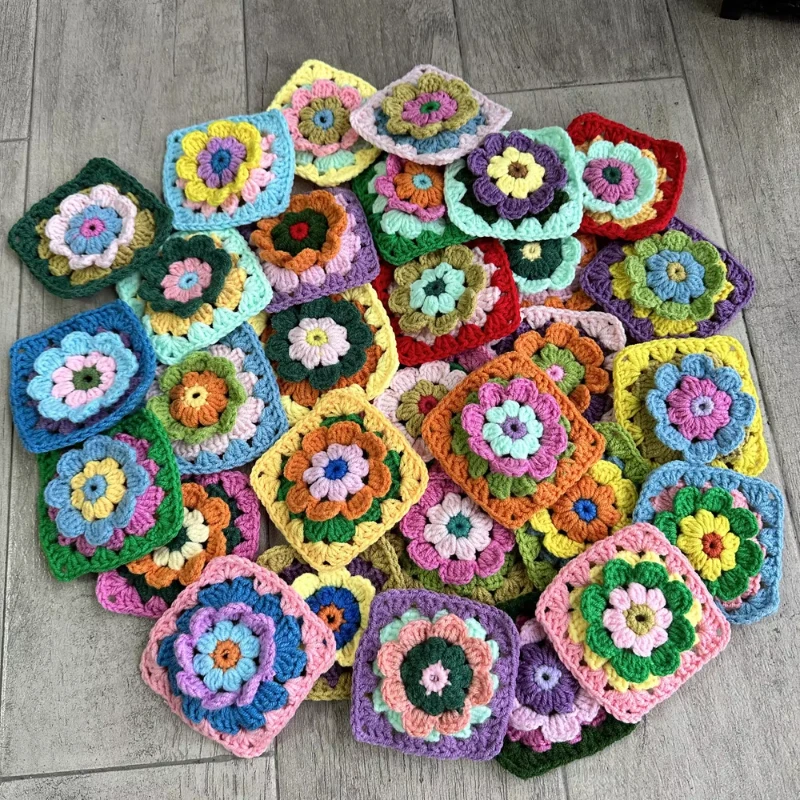 Random Colors Colorful Handmade Crochet Table Place Mat Pad Cloth Cup Doily Coffee Coaster Christmas Flower Placemat Wedding