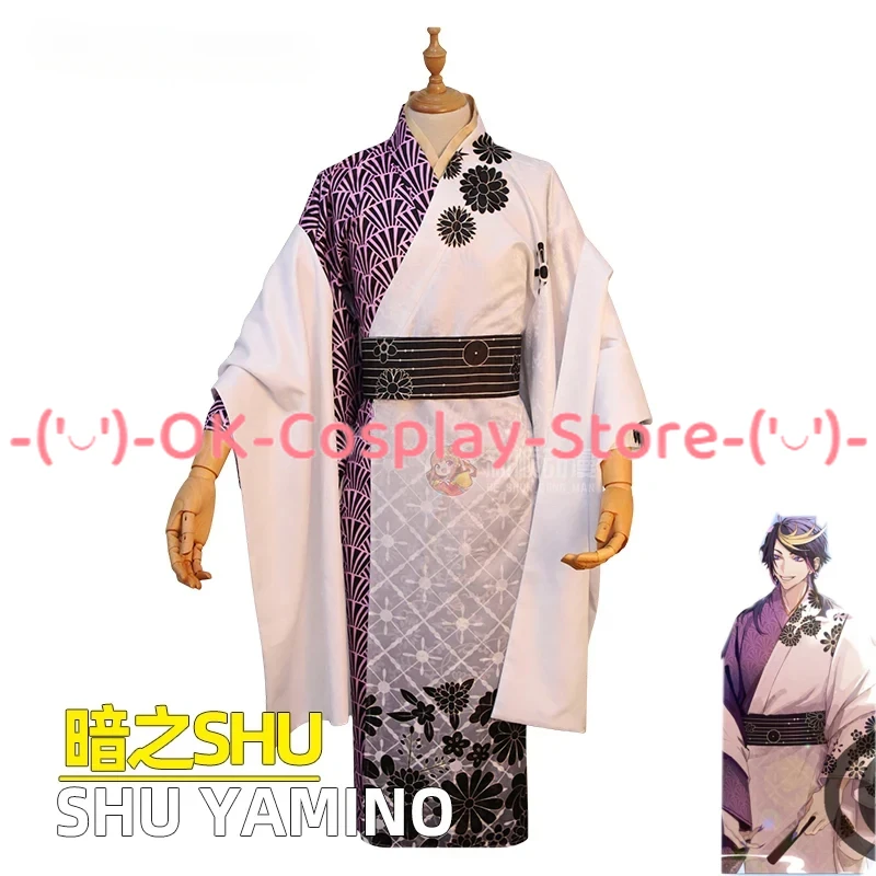 Shu Yamino Cosplay Costume Vtuber Luxiem Japanese New Year Kimono Party Suit Halloween Carnival Uniforms Suit Custom Made