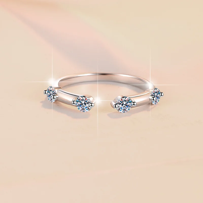 

Women's PT950 Platinum 0.8Ct Moissanite Open Ring - Women's exclusive, premium texture, daily luxury essential