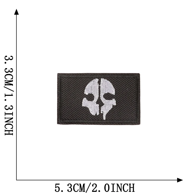 Schwarz-weißer Totenkopf zum Aufbügeln, Rock für Kleidung, bestickt, Mochila-Hut, zum Aufnähen, Patches, Punk-Stoff, Diy, Nas Vendki, Jacken-Aufkleber – Detail 3