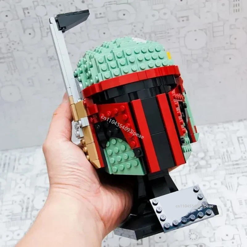 

NEW Space Battle Fighter Pilot Helmet Boba Helmet Building Block Model DIY Desk Decoration Assembly Education Brick kid Toy Gift