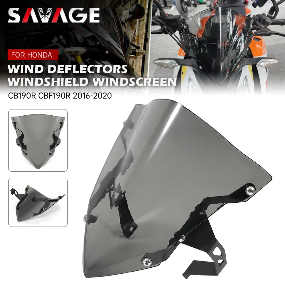 Windscreen Windshield For HONDA CB190R CBF CB 190R CBF190R 2016-2023 Motorcycle Accessories Wind Deflectors Shield Parabrisas