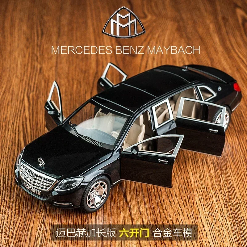 Hot selling 1:24 Mercedes Maybach S600 alloy car model for boys, high-end birthday gifts, collectible ornaments, toys